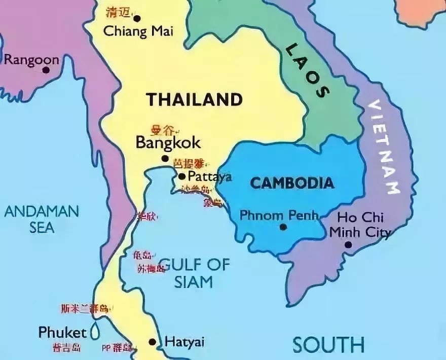 泰国重点区域分布图